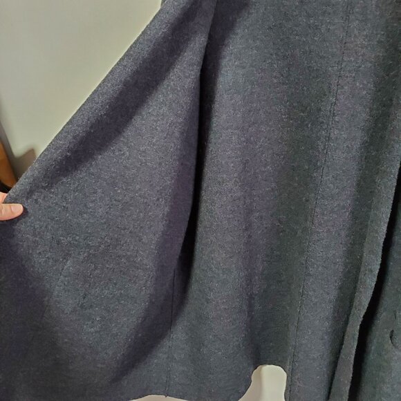 EILEEN FISHER Boiled Wool Cardigan Coatigan Coat Open Front Dark Grey Women's XL - Picture 5 of 10